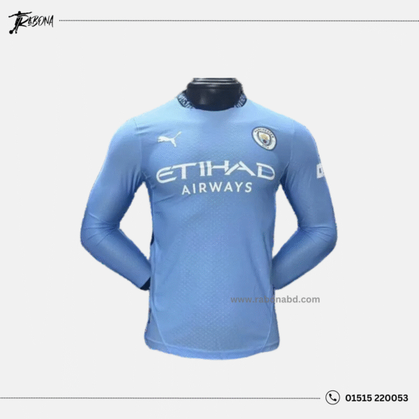 Manchester City Home Kit 2024/25 (Player Edition) - Full Sleeve