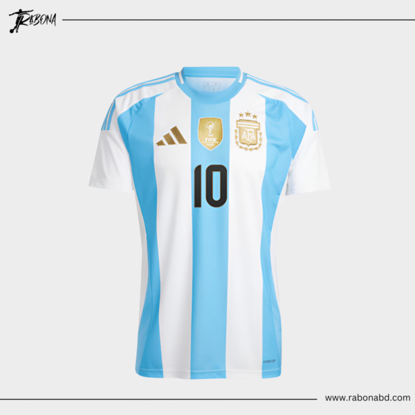 Argentina Home Jersey 2024 (Fan Edition) + 'MESSI' - Name & Number Official Font