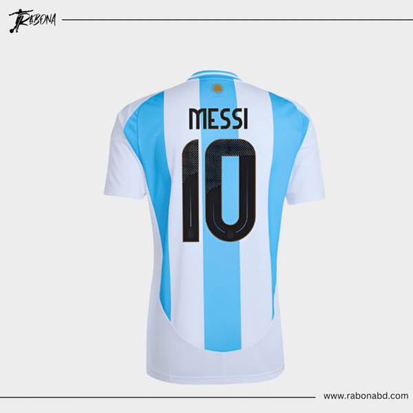 Argentina Home Jersey 2024 (Fan Edition) + 'MESSI' - Name & Number Official Font
