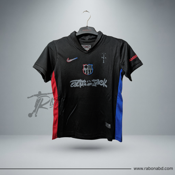 Barcelona Away Kit 2024/25(Cactus Jack Edition) - Kids Jersey Set