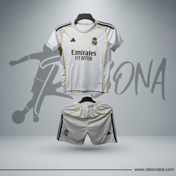 Real Madrid Home Kit 2025/26 - Kids Jersey Set