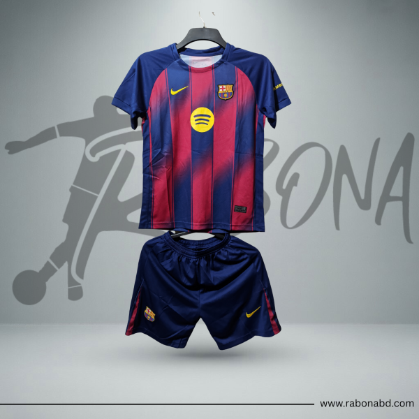 Barcelona Home Kit 2025/26 - Kids Jersey Set