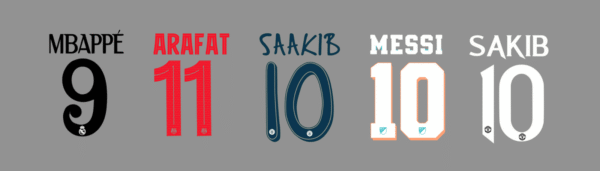 Customized Official Name-Number (Rubber Print)